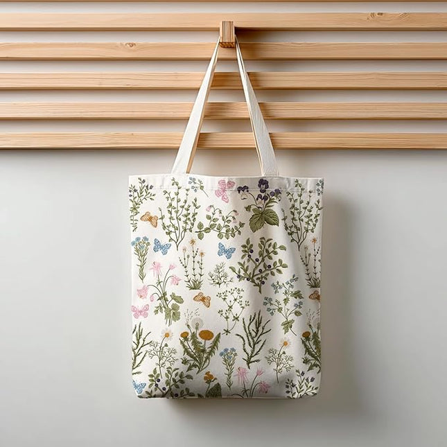Horaldaily Canvas Tote Bag,Reusable Shoulder Tote Bag for Women Lady Casual Vacation, Shopping, Work, Gym