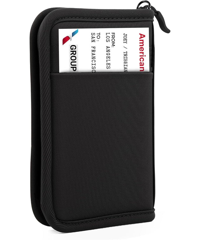 Single Passport Holder for Travel, RFID Travel Document Organizer for Women Waterproof Passport Wallet Men Portable Case for Cards, Boarding Pass, ID, Money, Tickets with Zipper