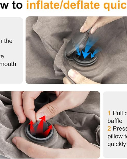 Inflatable Travel Foot Rest Pillow, Kids Airplane Bed, Adjustable Height Leg Pillow, Make a Flat Bed for Toddler, Fits for Airplane, Car（Grey, 2 Pack）