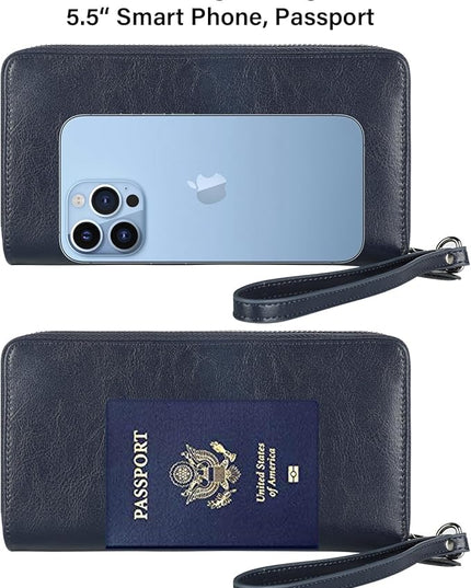 Lavemi Small Compact Women Wallet RFID Blocking Genuine Leather Bifold Purse with ID Windows