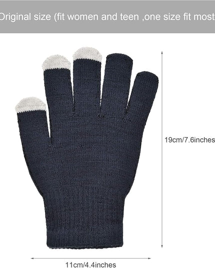 Pangda 12 Pairs Winter Touch Screen Gloves for Men Women Stretch Knitted Texting Gloves Warm Windproof Solid Color Mittens