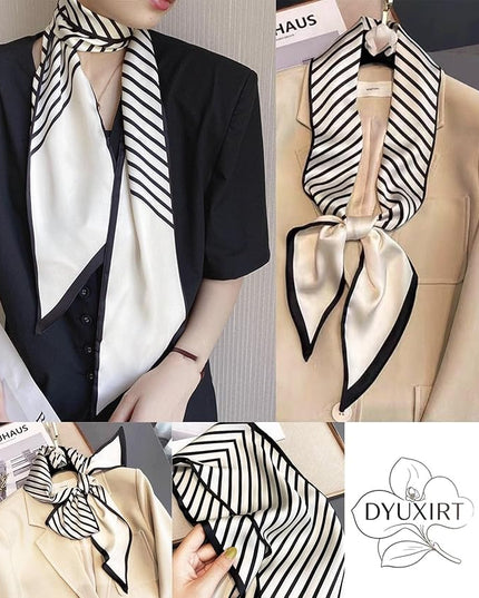 Head Scarf Purse Handle Neck Satin Hair Scarfs For Bag Lightweight Silky Long Thin Women's Fashion Scarves 59 * 5.9”