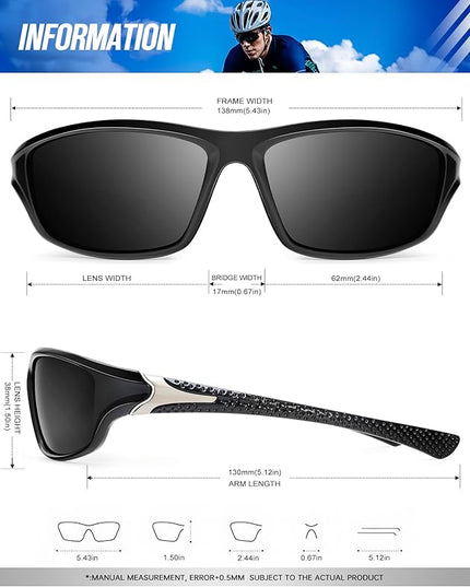 KALIYADI 4 Pack Polarized Sunglasses-Men Sports Sun-glasses: Mens Sunglasses UV Protection for Fishing Driving Cycling