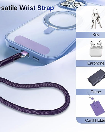 Dadanism Phone Wrist Strap, Universal Adjustable Hand Wrist Strap Lanyard for iPhone 17 and Most Smartphones, Multifunctional Patch Lanyard with Phone Tether Tab for Women and Men, Dark Purple