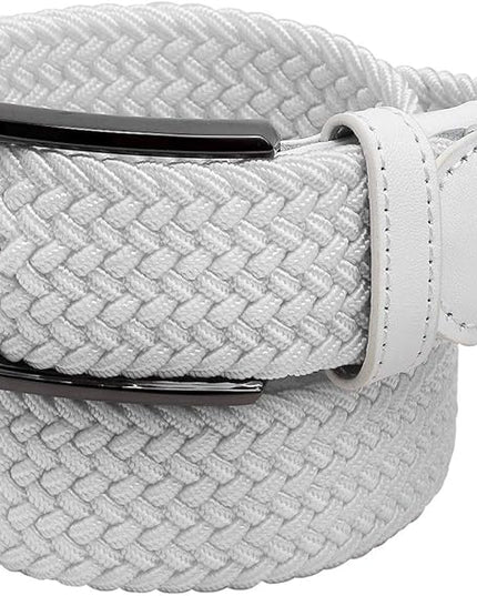 Falari Men Women Multicolored Elastic Stretch Braided Belt Canvas Fabric Woven No Holes Belt