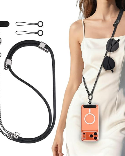 Phone Lanyard Crossbody, Adjustable Cell Phone Lanyard Neck Strap for All Phones, Universal Skin Friendly Phone Strap Crossbody for Women and Men