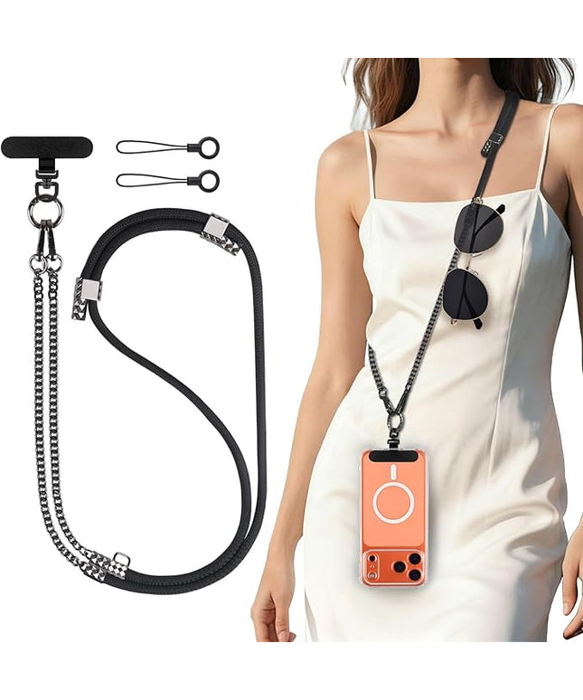 Phone Lanyard Crossbody, Adjustable Cell Phone Lanyard Neck Strap for All Phones, Universal Skin Friendly Phone Strap Crossbody for Women and Men
