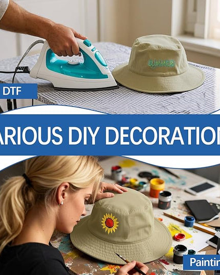 DASSNANE Sublimated Bucket Hats Bulk Solid Color DIY Blank Hat Bucket Hats for Men, Women and Adults