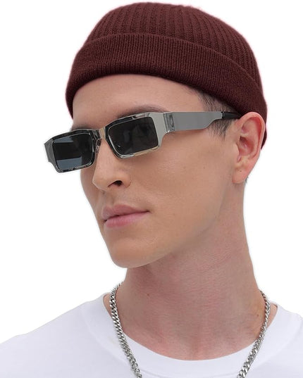 ROYBENS Thin Swag Wool Short Fisherman Beanie for Men Women, Knit Cuff Trawler Beanie Watch Hat, Soft Spring Fall Skull Cap