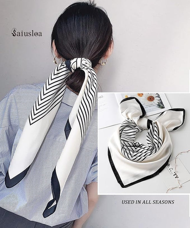 Neck Scarf For Womens Silky Head Scarves Hair Bandanas Square Scarf Fashion Accessories lightweight