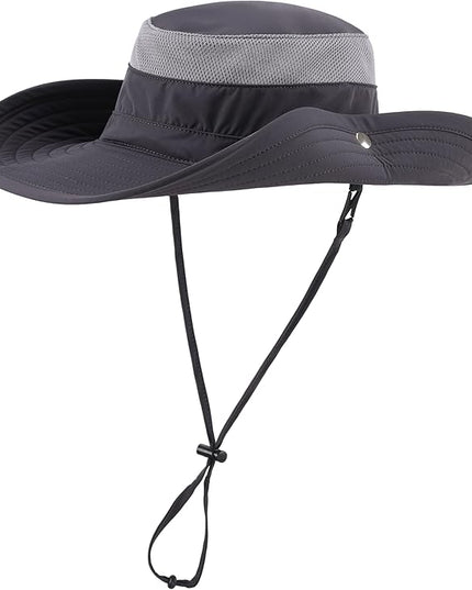 Connectyle Sun Hat for Men Women Breathable UPF 50+ Safari Hat for Fishing Hiking Gardening Adjustable Wide Brim Bucket Hats
