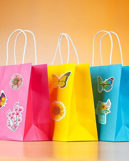 200 Pieces Mixed Butterfly Flower Stickers for Water Bottles Vinyl Waterproof Laptop Stickers Cute Decals Flower Gifts for Travel Luggage Skateboard Guitar Adults, 4 Styles