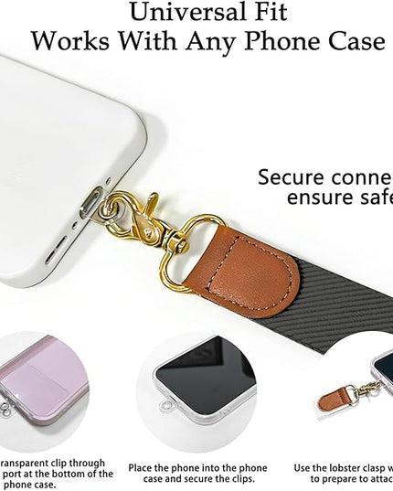 Cell Phone Lanyard Crossbody with Wrist Strap, Adjustable Pure Black Phone Lanyard Wrist for Phones, Car Keys, Wallet and ID Card – Universal Set