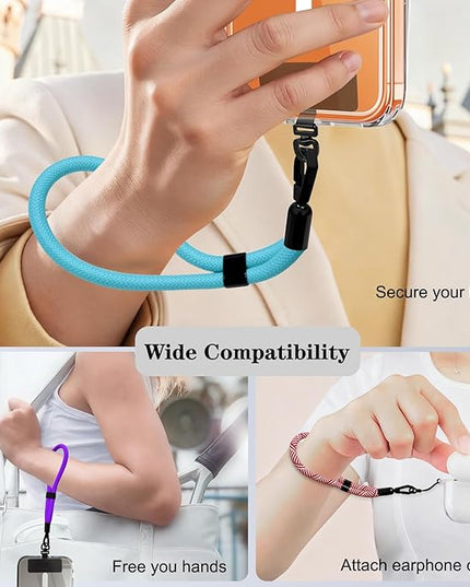Phone Lanyard, 2 Pack Adjustable Cell Phone Lanyard Hand Phone Wrist Strap with Tether Tabs for Smartphones