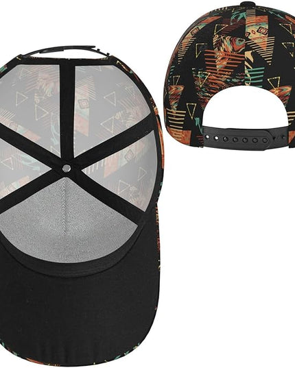 African Ethnic Tribal Style Baseball Cap for Men Women, Fashion Adjustable African Hat Casual Trucker Hats Sun Caps