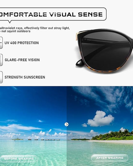 Trendy Cat Eye Sunglasses for Women Fashion Cateye UV400 Protection Glasses CL22017