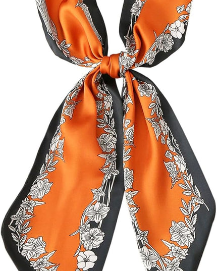 Head Scarf Purse Handle Neck Satin Hair Scarfs For Bag Lightweight Silky Long Thin Women's Fashion Scarves 59 * 5.9”