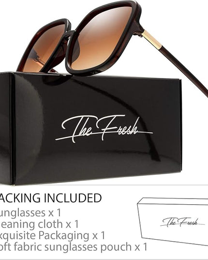 The Fresh Women's Oversized Square Jackie O Cat Eye Hybrid Butterfly Fashion Sunglasses - Exquisite Packaging