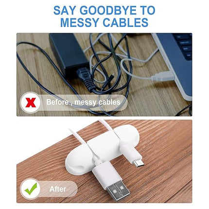 Cable Clips 3PCS Cord Wire Organizer Cable Management Holders 4 Hole Silicone Cable Harness USB Charging Accessory Cable Holder for Office and Home Desk