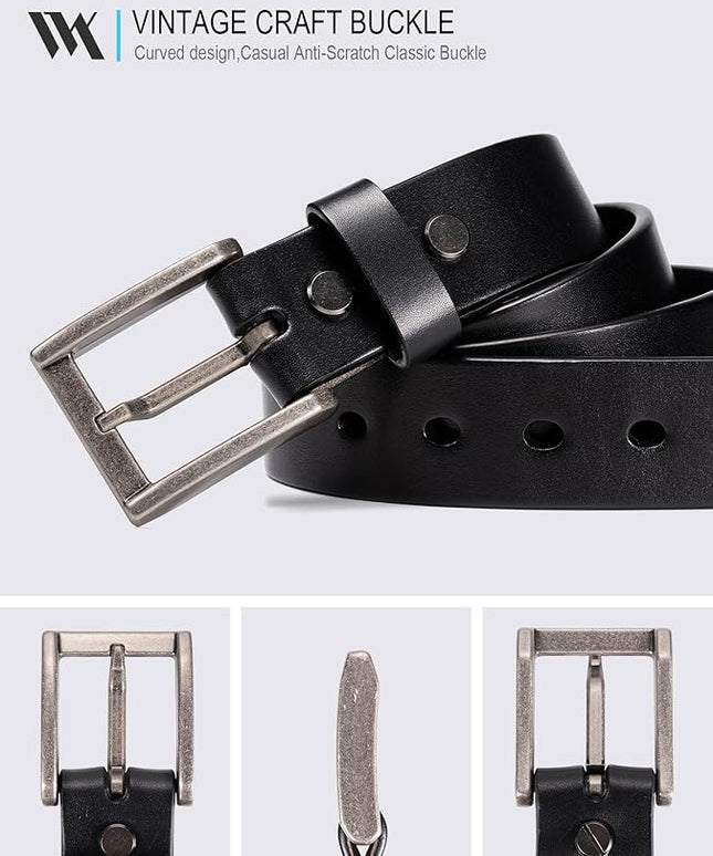 WOLFANT Thicken Full Grain Heavy Duty Belts for Men,100% Italian Real Solid Leather