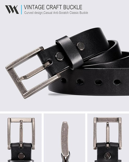 WOLFANT Thicken Full Grain Heavy Duty Belts for Men,100% Italian Real Solid Leather