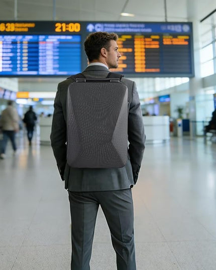 SWESEN Hard Shell Laptop Backpack for Men, Waterproof Laptop bag fit 17.3 Inch Commute Backpack, Tsa Business Commute Backpack,stylish Anti-theft Travel Backpacks USB Charging Port, Black