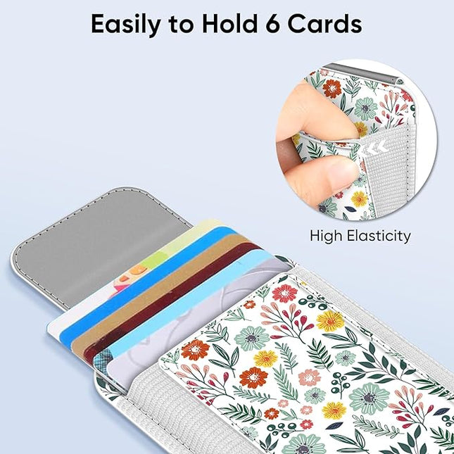 FINPAC MagSafe Wallet, Magnetic Card Wallet Holder for iPhone 17/16/15/14/13/12 Series, Safe RFID Blocking Slim Leather 6 Card Holder for Women Men