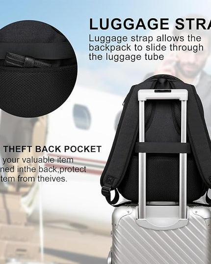 School Backpack for Teen Boys, 17.3 Inch Laptop Bookbag with USB Charging Port, Waterproof Backpack for High School & College Students, Durable Travel Backpacks for Teens
