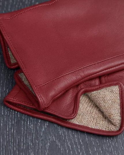 Downholme Touchscreen Leather Cashmere Lined Gloves for Women