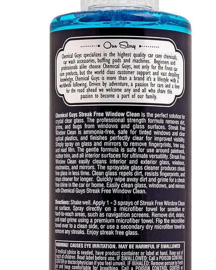 Chemical Guys CLD30016 Streak Free Glass & Window Cleaner (Works on Glass, Windows, Mirrors, Navigation Screens & More; Car, Truck, SUV and Home Use), Ammonia Free & Safe on Tinted Windows, 16 fl oz