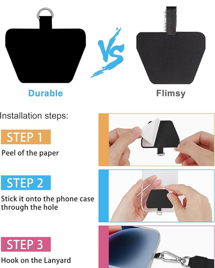SHANSHUI Phone Lanyard, 4x Durable Pads and 2x Adjustable Phone Lanyard Crossboy Neck Phone Strap Compatible for iPhone, Samsung Galaxy and All Most Smartphones