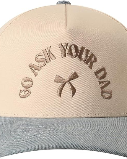 MIRMARU Two-Tone Vintage Canvas Trucker Hats for Men & Women, Adjustable Size Baseball Caps with Trendy Embroidered Design