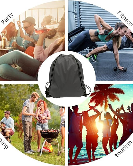 GoodtoU Drawstring Bags, Drawstring Backpacks Bulk Nylon Backpack Draw String Back Bag Cinch Sack Drawstring Gym Bag String Backpack for Sport, Traveling, Team (40Pcs, Grey)