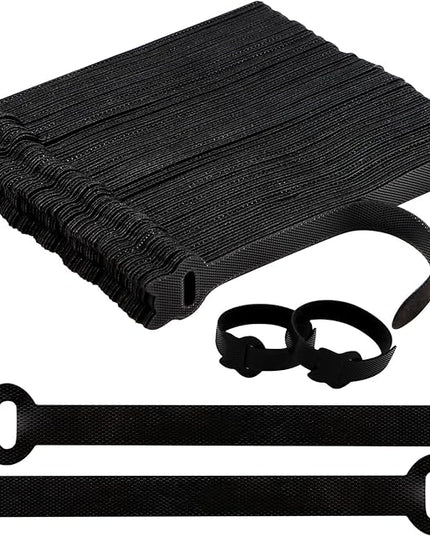 100PCS Reusable Cable Ties, 8 Inches Adjustable Cord Straps, Wire Organizer, Cord Wrap Hook Loop Cable Management, Multi Purpose Cable Management Ties for Home, Office & Data Centers Black