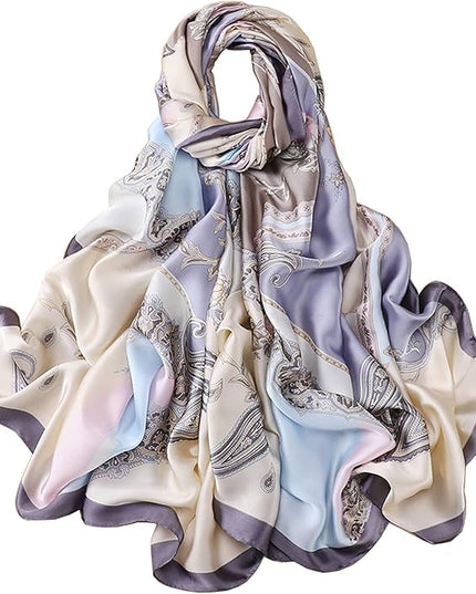 Fashion Scarves Scarf 100% Silk Feeling Scarf Silk Like Scarves Long Lightweight Sunscreen Shawls for Women