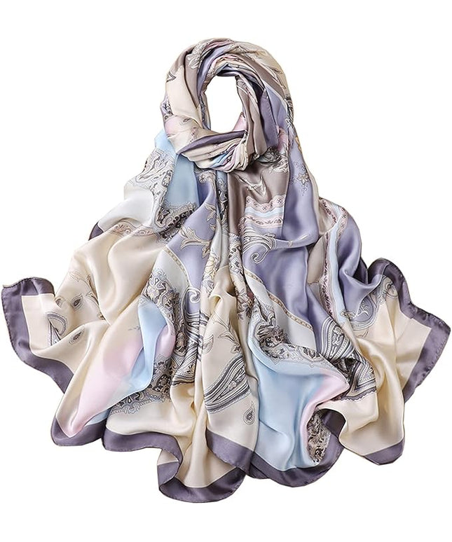 Fashion Scarves Scarf 100% Silk Feeling Scarf Silk Like Scarves Long Lightweight Sunscreen Shawls for Women