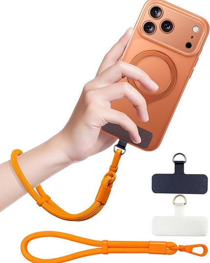 Phone Lanyard, Phone Wrist Strap for Cellphone Case, Adjustable Cell Phone Strap with 2 Tether Tabs for All Smartphones, Orange
