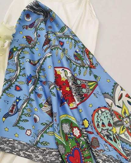 Julunar Silk Like Head Scarf for Women - Satin Large Hair Scarves - 35" Square Silk Hair Wrap for Sleeping with Gift Packed