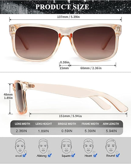 KALIYADI Sunglasses Men Polarized Sun glasses for Mens Womens Classic Matte Black Frame UV Protection 3pack