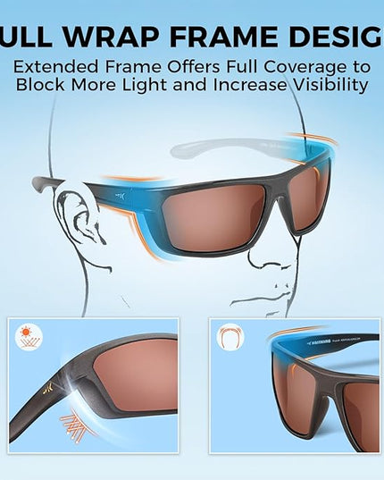 KastKing Huzzah Polarized Sport Sunglasses for Men and Women, Ideal for Driving Fishing Cycling and Running,UV Protection