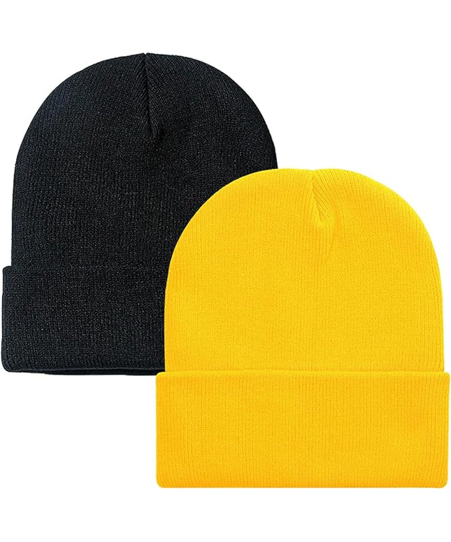 ZOORON 1&2 Pack Beanie for Men Women Slouchy Beanie Hats Winter Knit Caps Soft Ski Hat Unisex