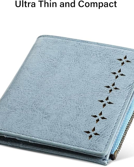 Lavemi Ultra Thin Small Compact Leather Womens Girls Wallets RFID Blocking Credit Card Holder for Women