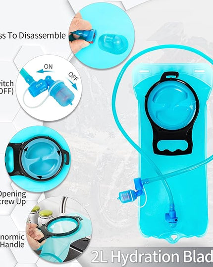 Hydration Backpack with Leak Proof Water Bladder, Lightweight Hydro Water Daypack for Rave, Cycling, Running, Hiking, Climbing