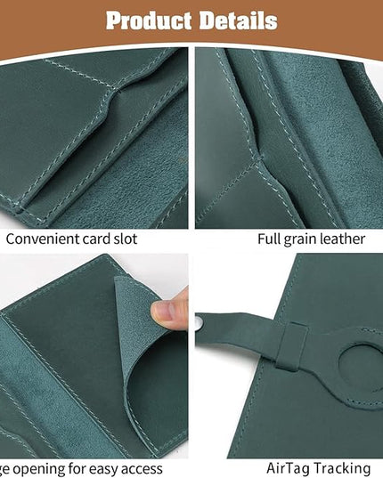 Jack&Chris Genuine Leather Passport Holder For Travel, RFID Blocking Handmade Passport Holder with Card Case Organized & Safe, Quality Travel Essentials for Women and Men for Gifting, Blue