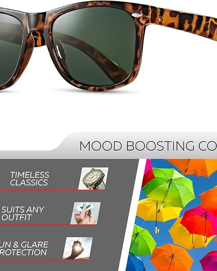 Retro Rewind Polarized Sunglasses for Men and Women - UV Protection Classic Sun Glasses