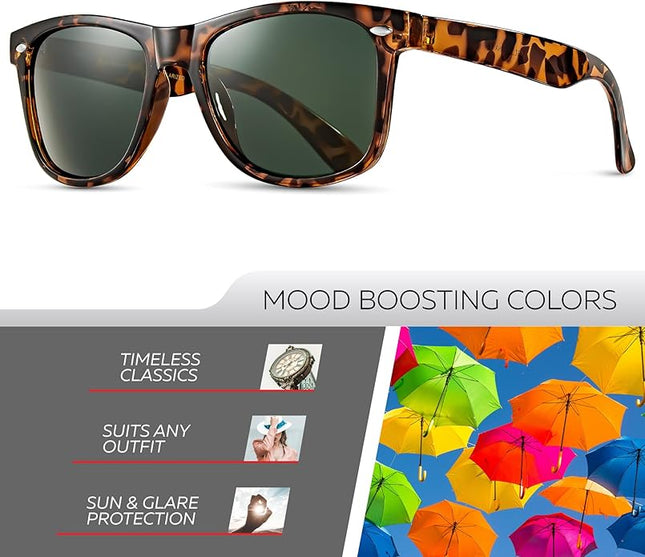 Retro Rewind Polarized Sunglasses for Men and Women - UV Protection Classic Sun Glasses