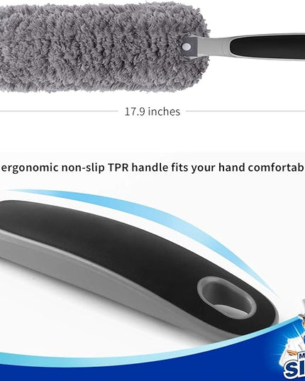 MR.SIGA Lint Free Microfiber Duster, Washable Duster for Household Cleaning Gray
