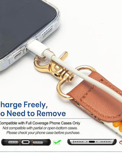 Phone Lanyard Crossbody Wrist Strap,Adjustable Vintage Botanical Cell Phone Lanyard for Phones, Car Keys, Wallet and ID Card – Universal Hands-Free Set