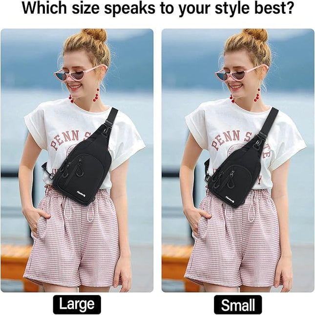 Hanke Crossbody Sling Bag for Women Men, Small & Large Casual Cross Body Sling Bags, Chest Bag for Outdoor Hiking Travel