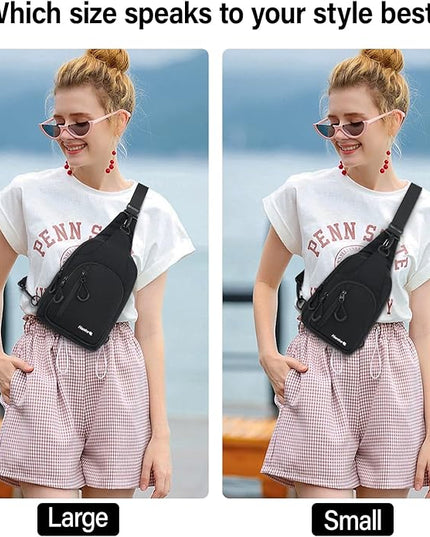 Hanke Crossbody Sling Bag for Women Men, Small & Large Casual Cross Body Sling Bags, Chest Bag for Outdoor Hiking Travel